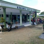Tingkatkan Kebersihan di Bulan Ramadhan, Anggota Koramil 1417-04/Lainea Laksanakan Pembenahan Pangkalan