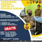 Kapolres Sinjai Ajak Masyarakat Ikuti Vaksinasi Massal Gratis, Sambut Hari Bhayangkara Ke-75.