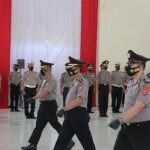 Kapolda Sulsel Pimpin Upacara Korps Rapor Kenaikan Pangkat Anggota Polri Periode 1 Juli 2021 Dengan Terapkan Prokes Ketat
