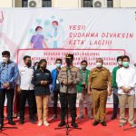 Kapolda Sulsel Tinjau Gerakan Vaksinasi Sinergitas Mahasiswa – Pelajar Bersama Polri di UIN Alauddin