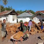 Peduli Sarana Ibadah, Babinsa Kendari Laksanakan Kerja Bakti Bersama Warga Binaan