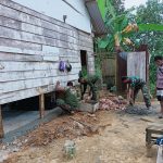 Satgas Pra TMMD Lanjutkan Pasang Pondasi di Rumah Asminah