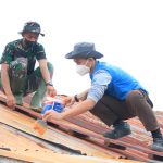 Anggota Pramuka Dari Perkemahan Wirakarya Kolaborasi Bersama Anggota Satgas TMMD 112