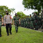 Kepala Staf Korem 143/HO Pimpin Apel Gelar Pasukan dalam rangka Kunjungan Kerja Presiden RI di Wilayah Provinsi Sulawesi Tenggara