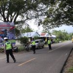 Beri Rasa Aman,  Satlantas Polres Sidrap Laksanakan Pengamanan di Jalur Masuk Puncak Mario 