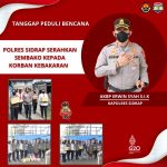 Sesuai Intruksi Kapolres Sidrap, Polwan Beri Sembako ke Korban Kebakaran 