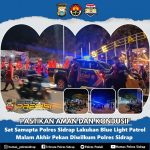 Ciptakan Kamtibmas Tetap Aman dan Kondusif, Personel Sat Samapta Polres Sidrap Melaksanakan Patroli Blue Light