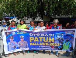 Ops Patuh Pallawa 2023, Satlantas Polres Sidrap Gunakan Spanduk Edukasi Masyarakat