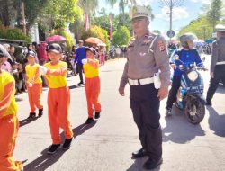 Kapolres Sidrap Turunkan Personel Untuk Pengamanan dan Atur Lalin Dalam Giat Lomba Gerak Jalan