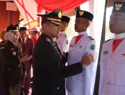 Kapolres Sidrap Hadiri Upacara Pengukuhan Pasukan Pengibar Bendera Pusaka Yang Dipimpin Bupati Dollah Mando
