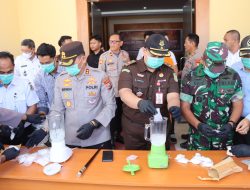 Kapolres Sidrap bersama Forkopimda Musnahkan 1050 Miras Berbagai Merek dan 1 Kg Sabu 