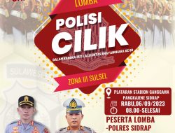 Polres Sidrap Jadi Tuan Rumah Zona III, AKBP Erwin Syah Ajak Masyarakat Saksikan Lomba Polisi Cilik di Stadion Ganggawa