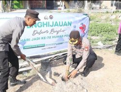 Peduli Penghijauan, Wakapolres Sidrap Pimpin Penanaman Pohon Dalam Rangka HUT Humas Polri Ke-72
