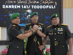 Pimpin Sertijab Pejabat Baru Danrem 141/Tp, Pangdam XIV/Hsn Ajak Ekstra Kerja Keras Siap Hadapi Pemilu 2024