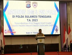 Rakorbin SDM Polda Sultra, Wujudkan Pemilu Damai Menuju Indonesia Maju