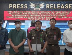 TIM TABUR KEJAKSAAN AGUNG RI BERSAMA TIM TABUR INTELIJEN KEJATI SULSEL DAN TIM TABUR KEJATI PAPUA BARAT BERHASIL MENGAMANKAN TERSANGKA JBB,  BURONAN KASUS KORUPSI PEMBANGUNAN PASAR RAKYAT DISTRIK BABO KAB. TELUK BINTUNI PAPUA BARAT TA 2018