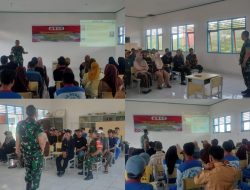Tak hanya Kerjakan Sasaran Fisik, Satgas TMMD juga Laksanakan Penyuluhan Wasbang di SMAN 18 Bombana