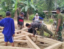 Hari Kelima TMMD, Satgas Kerjakan Ramuan RTLH Milik Ibu Husneni